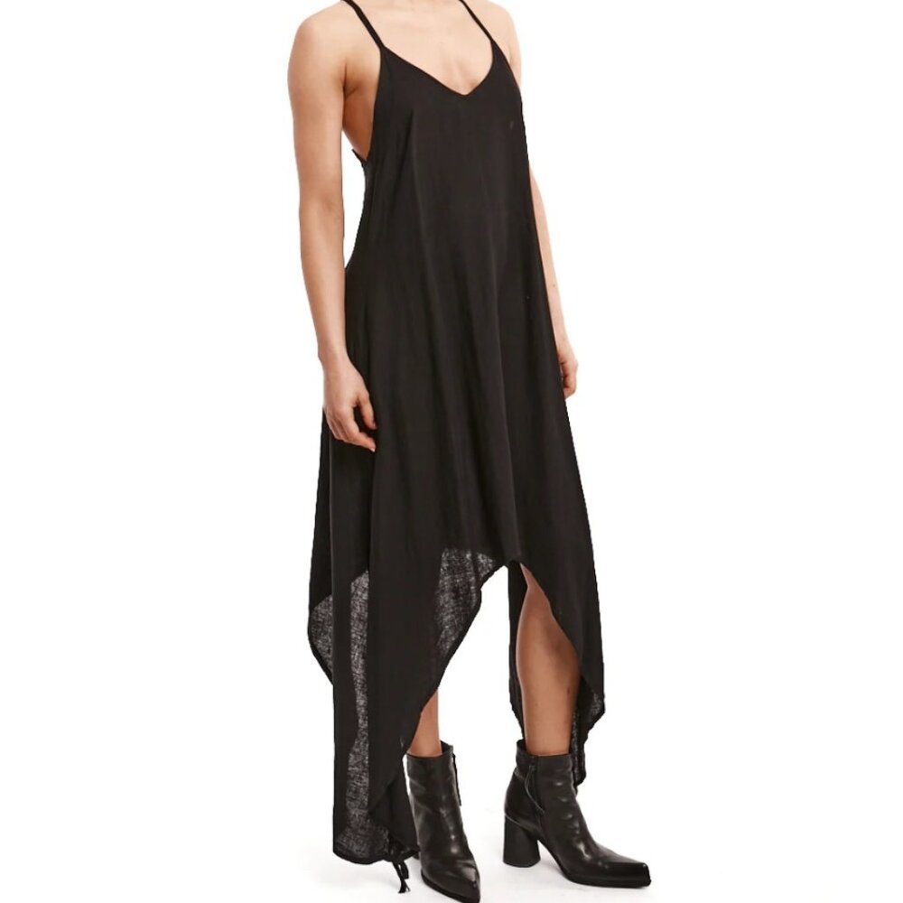 LA HAINE INSIDE US Asymmetric Linen Blend Dress